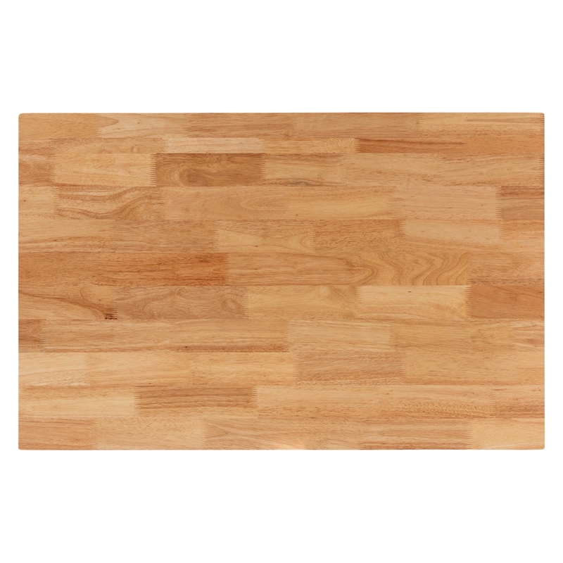 Pemberly Row Rectangular Modern Wood Dining Table in Natural Brown