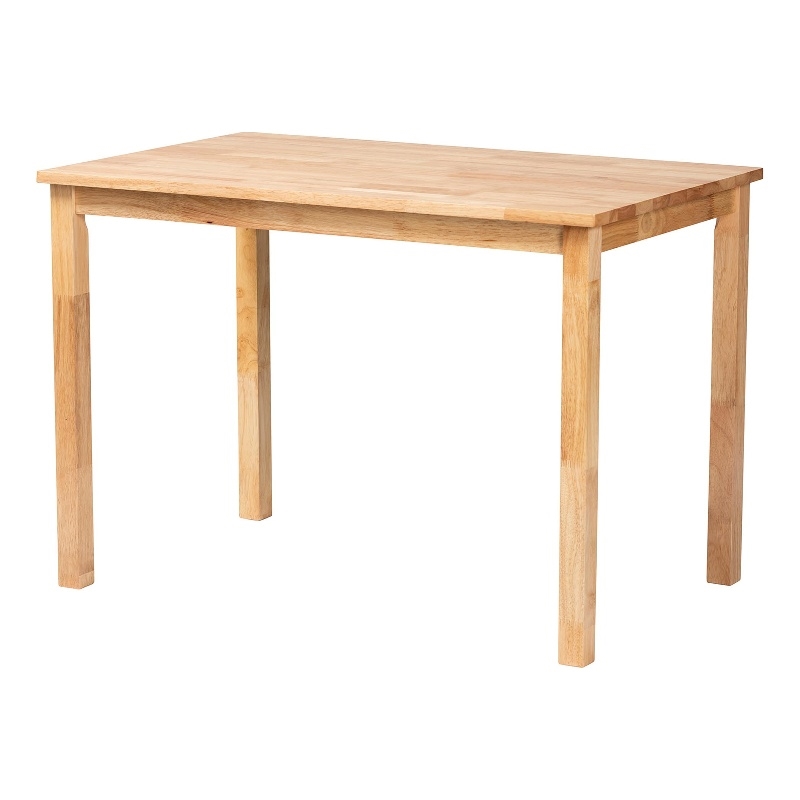 Pemberly Row Rectangular Modern Wood Dining Table in Natural Brown