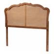 Pemberly Row Wood & Rattan Queen Size Headboard in Ash Walnut
