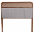 Pemberly Row Wood & Fabric King Size Headboard in Walnut and Gray