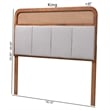 Pemberly Row Wood & Fabric King Size Headboard in Walnut and Gray