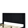 Pemberly Row Solid Wood & Velvet Full Size Platform Bed in Black