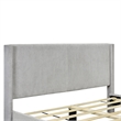 Pemberly Row Solid Wood & Velvet Full Size Platform Bed in Gray