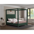 Pemberly Row Modern / Contemporary Green Boucle Fabric Queen Bed