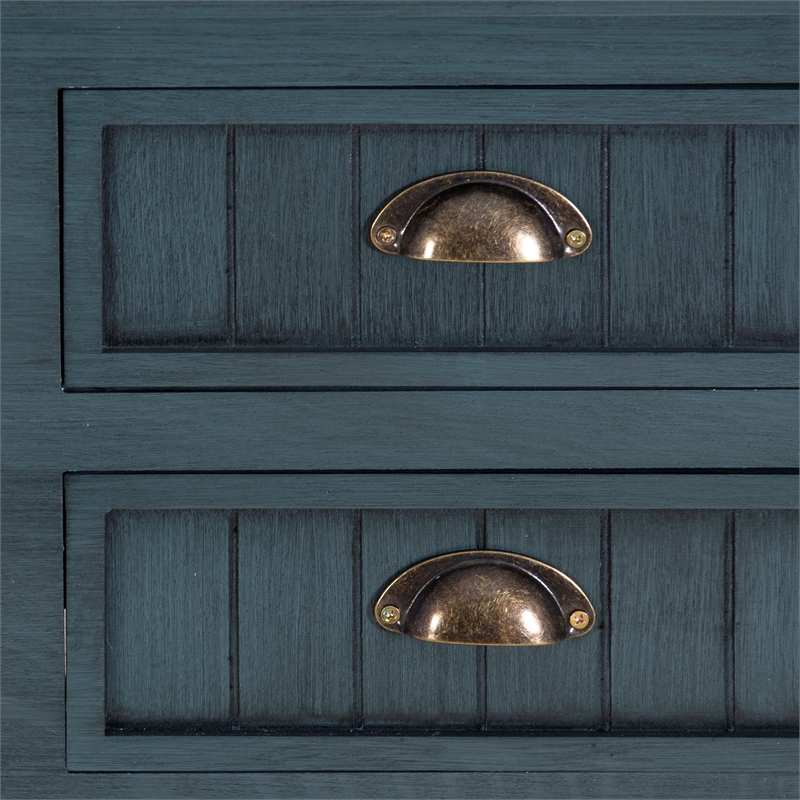 Pemberley Row Wood Dark Teal Console Rectangular Vintage Charm 31.75