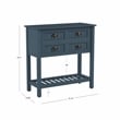 Pemberley Row Wood Dark Teal Console Rectangular Vintage Charm 31.75