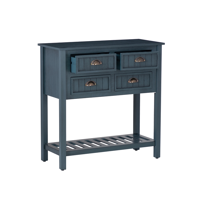 Pemberley Row Wood Dark Teal Console Rectangular Vintage Charm 31.75