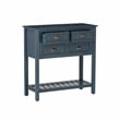 Pemberley Row Wood Dark Teal Console Rectangular Vintage Charm 31.75