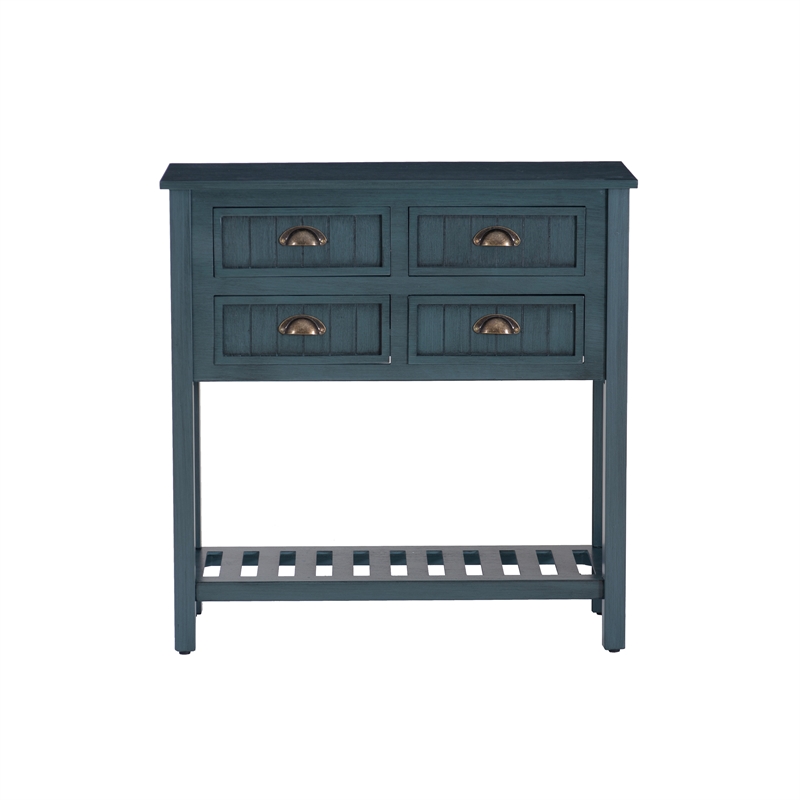 Pemberley Row Wood Dark Teal Console Rectangular Vintage Charm 31.75