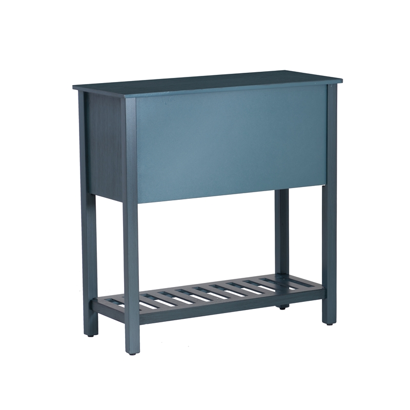 Pemberley Row Wood Dark Teal Console Rectangular Vintage Charm 31.75