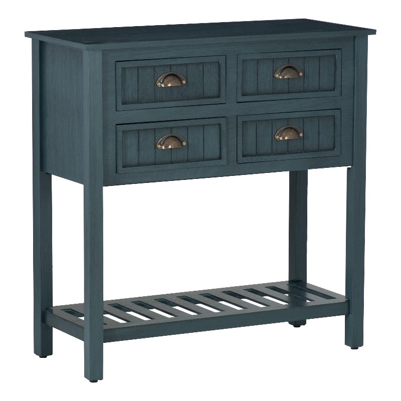Pemberley Row Wood Dark Teal Console Rectangular Vintage Charm 31.75