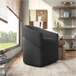 Pemberly Row Fabric Armchair with Curved Armrests in Charcoal