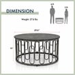 Pemberly Row Contemporary Round Modern Metal Coffee Table in Black