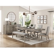 Pemberly Row Contemporary Wood and Fabric Bench in Brownish Gray