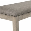 Pemberly Row Contemporary Wood and Fabric Bench in Brownish Gray