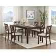 Pemberly Row 7-Piece Wood and Fabric Dining Set in Dark Cherry