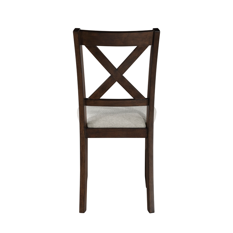 Pemberly Row 7-Piece Wood and Fabric Dining Set in Dark Cherry