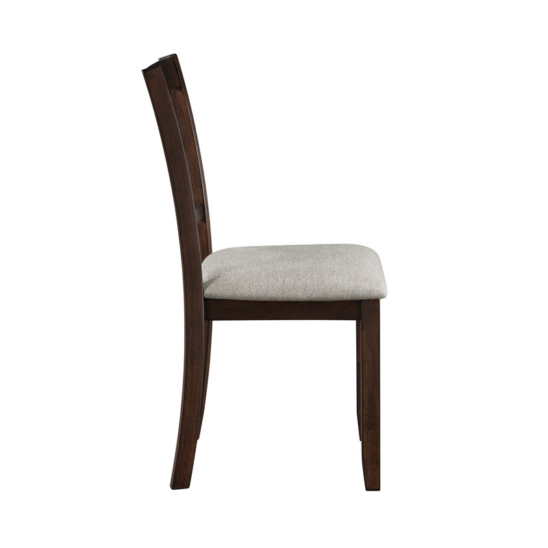 Pemberly Row 7-Piece Wood and Fabric Dining Set in Dark Cherry