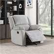 Pemberly Row Upholstered Glider Manual Recliner Chair in Gray
