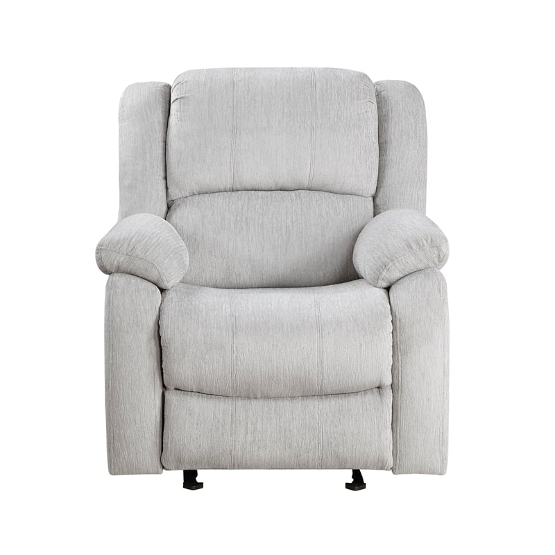 Pemberly Row Upholstered Glider Manual Recliner Chair in Gray