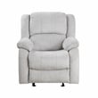 Pemberly Row Upholstered Glider Manual Recliner Chair in Gray