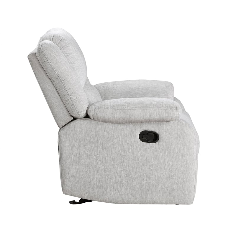 Pemberly Row Upholstered Glider Manual Recliner Chair in Gray