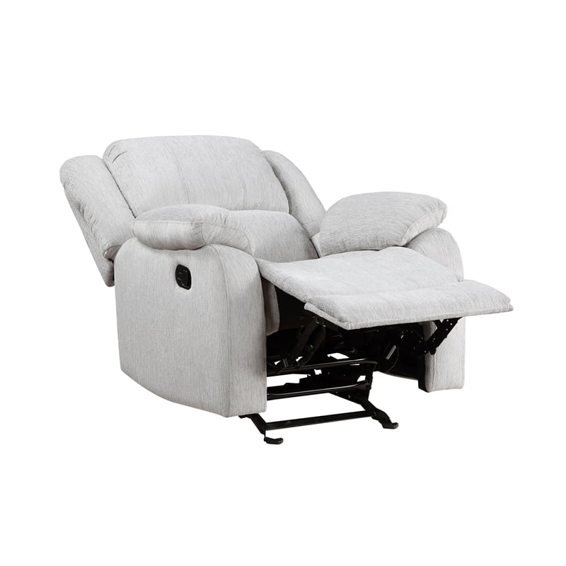 Pemberly Row Upholstered Glider Manual Recliner Chair in Gray