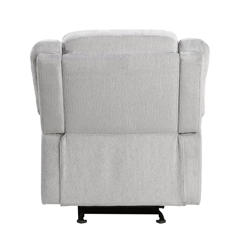Pemberly Row Upholstered Glider Manual Recliner Chair in Gray
