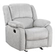 Pemberly Row Upholstered Glider Manual Recliner Chair in Gray