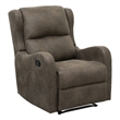Pemberly Row Polished Microfiber Manual Recliner Chair in Brown