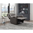 Pemberly Row Contemporary Faux Leather Manual Recliner Chair in Gray