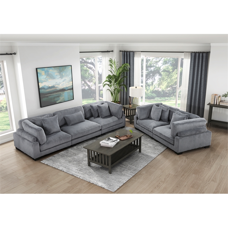 Pemberly Row Modern / Contemporary Upholstered Loveseat in Gray
