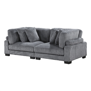 Pemberly Row Modern / Contemporary Upholstered Loveseat in Gray