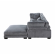 Pemberly Row 4-Piece CorduModular Sectional with Ottoman in Gray
