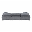 Pemberly Row 4-Piece CorduModular Sectional with Ottoman in Gray