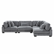Pemberly Row 4-Piece CorduUpholstered Modular Sectional in Gray