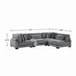 Pemberly Row 4-Piece CorduUpholstered Modular Sectional in Gray