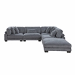 Pemberly Row 5-Piece CorduModular Sectional with Ottoman in Gray