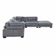 Pemberly Row 5-Piece CorduModular Sectional with Ottoman in Gray