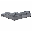 Pemberly Row 5-Piece CorduModular Sectional with Ottoman in Gray