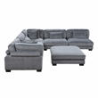 Pemberly Row 6-Piece CorduModular Sectional with Ottoman in Gray