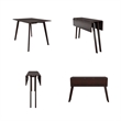 Pemberly Row 48 x 30 Wood Drop Leaf Dining Table in Dark Mahogany