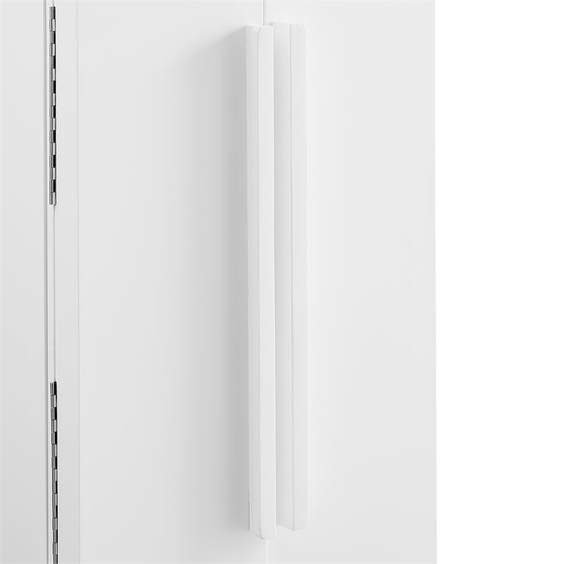 Pemberly Row 7-Drawer Wood Jewelry Armoire with Flip Top in White