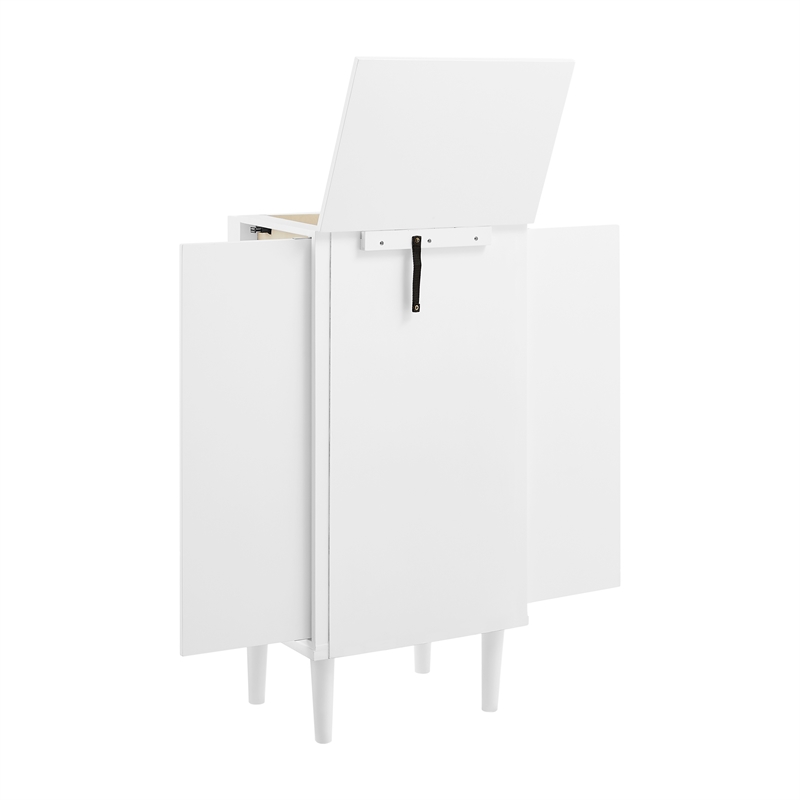 Pemberly Row 7-Drawer Wood Jewelry Armoire with Flip Top in White