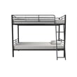 Pemberly Row Convertible Twin over Twin Metal Bunk Bed in Black
