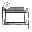 Pemberly Row Convertible Twin over Twin Metal Bunk Bed in Black