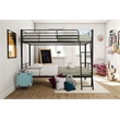 Pemberly Row Convertible Twin over Twin Metal Bunk Bed in Black
