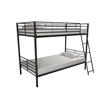 Pemberly Row Convertible Twin over Twin Metal Bunk Bed in Black