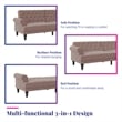 Pemberly Row Modern / Contemporary Upholstered Futon in Blush Velvet