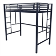 Pemberly Row Modern / Contemporary Twin Metal Loft Bed in Navy Blue